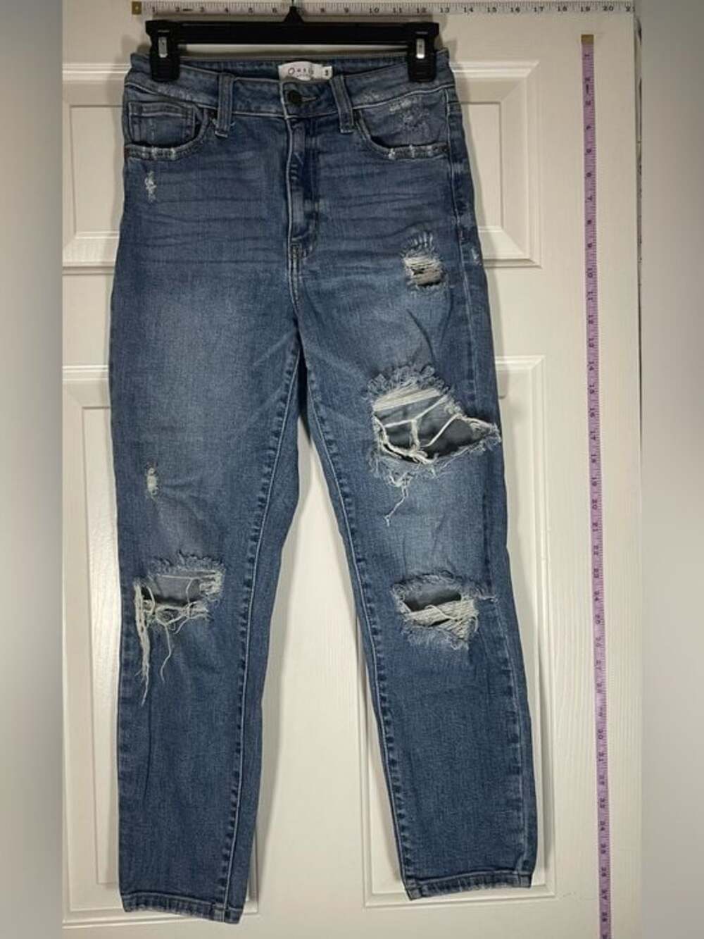 Oasis Distressed Light Blue Ripped Boyfriend Jeans